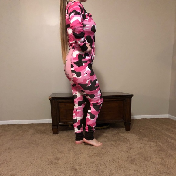 pink camo onesie